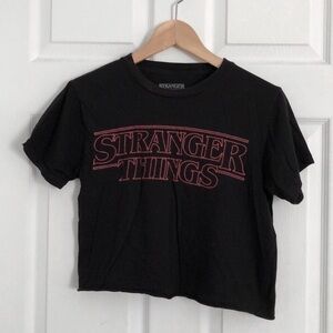 Stranger Things black crop t-shirt